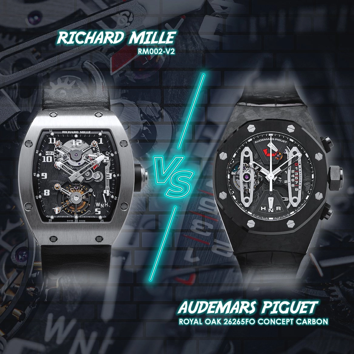 Clashing Modernists: Audemars Piguet Royal Oak Concept Carbon vs Richard Mille RM 002-V2