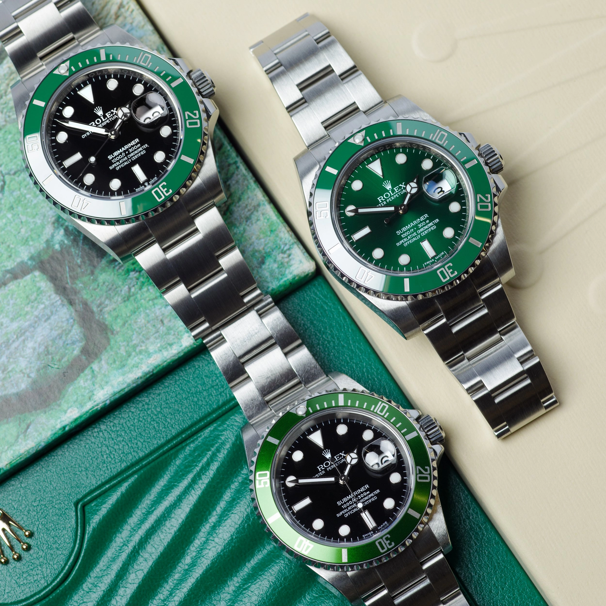 Going Green: History Of The Green Rolex Submariner references, 16610LV, 116610LV, and 126610LV